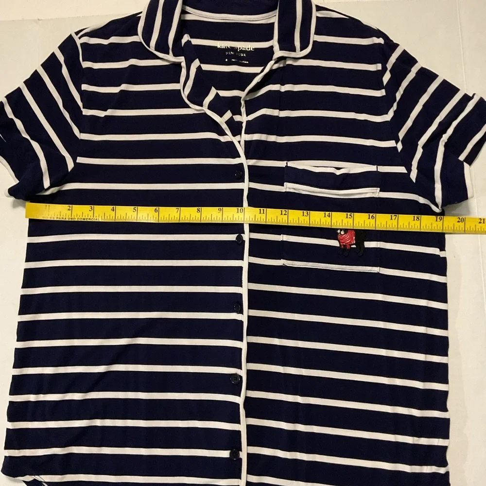 Kate Spade Pajama‎ Top Short Sleeve Blue/White Striped